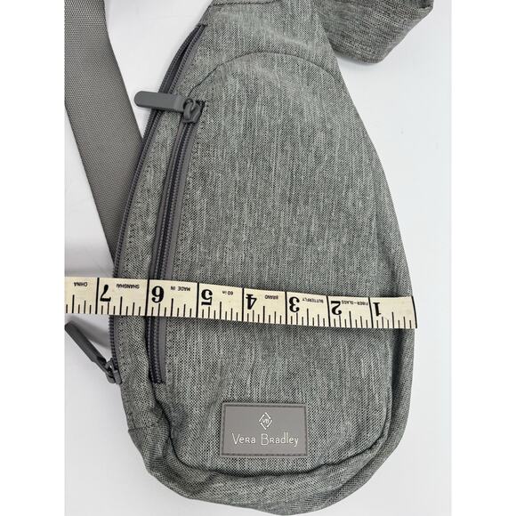 Vera Bradley Sling Gray Over Shoulder Bag Adjustable Strap -Front Pocket - Picture 6 of 8
